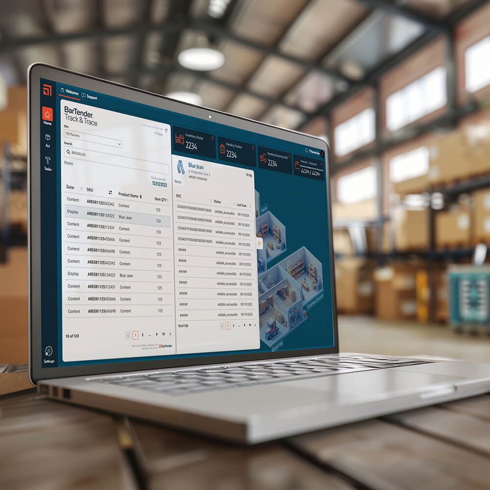 BarTender Cloud track en trace dashboard