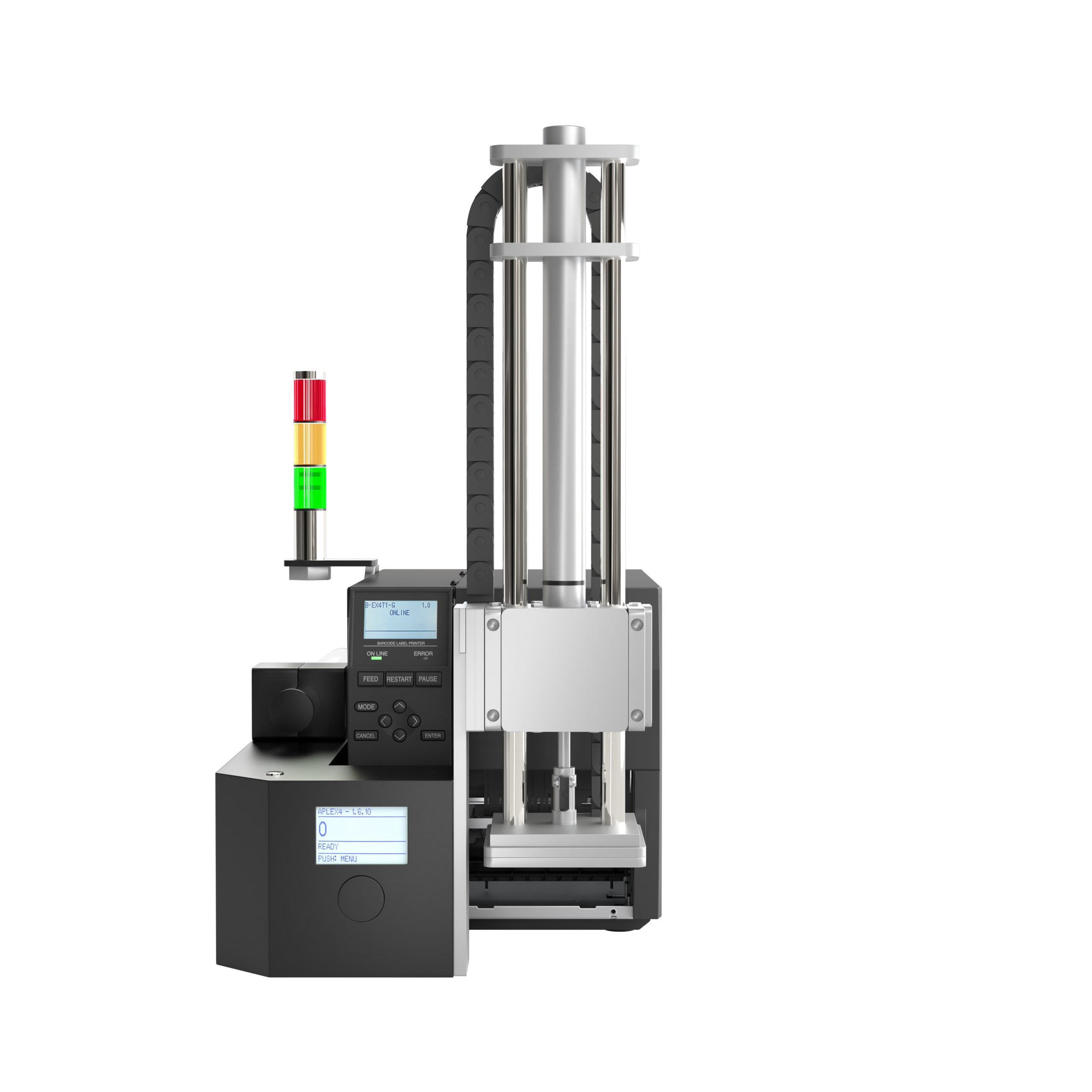 Toshiba APLEX4 Print & Apply systeem op een B-EX4 industriële labelprinter